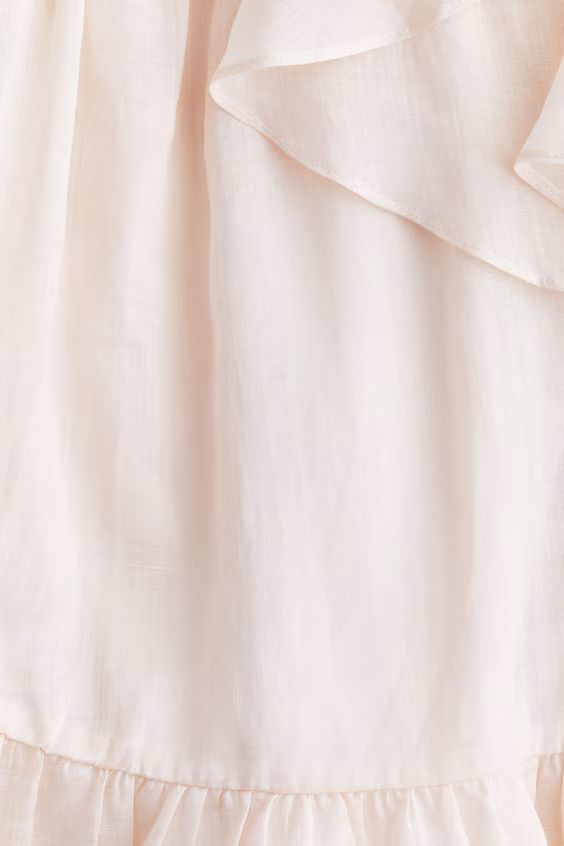 Платье из рами с оборками