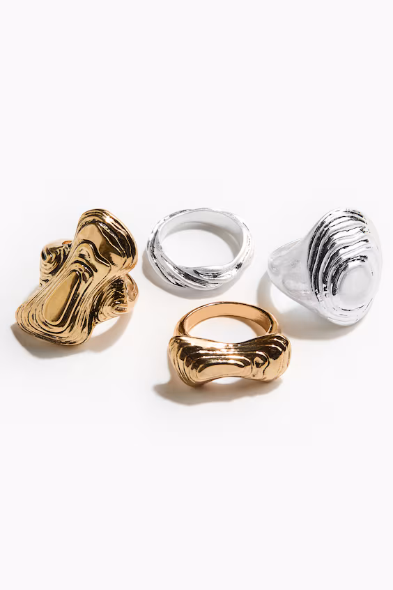 Набор из 4-х текстурированных колец