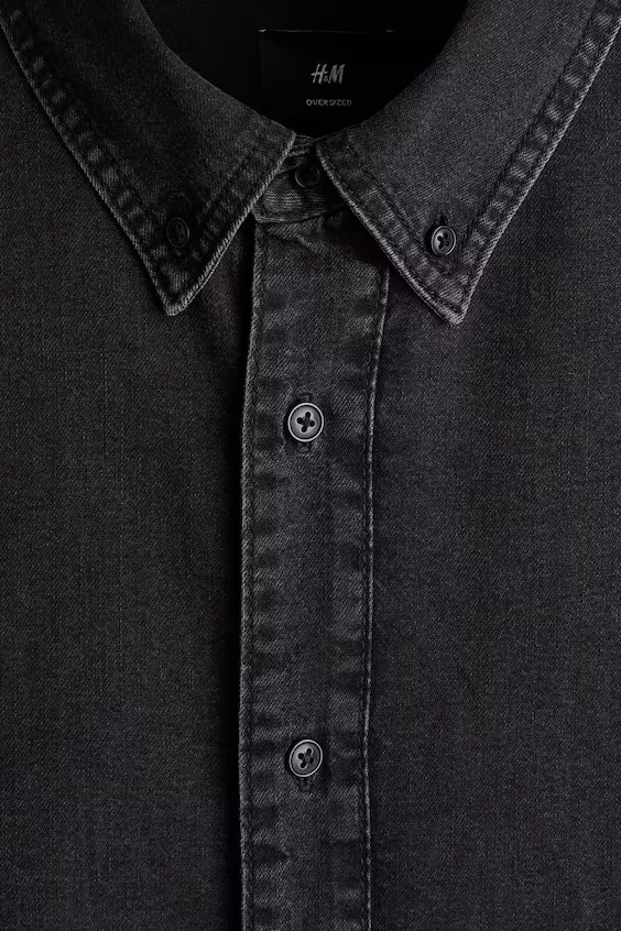 Джинсовая рубашка в свободном крое