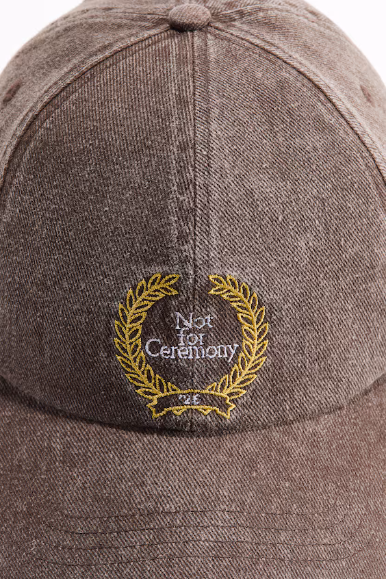 Бейсболка из хлопкового денима с узором