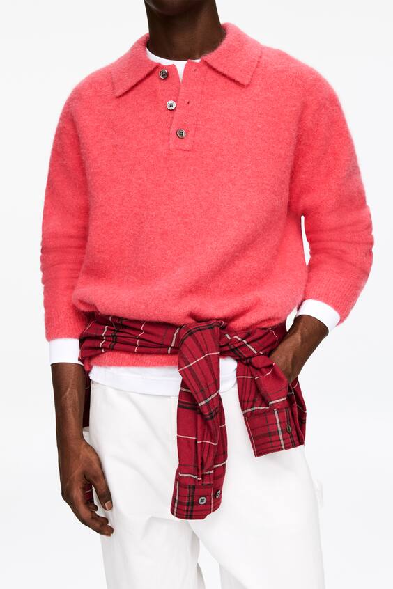 Свитер-поло из смеси шерсти и альпаки