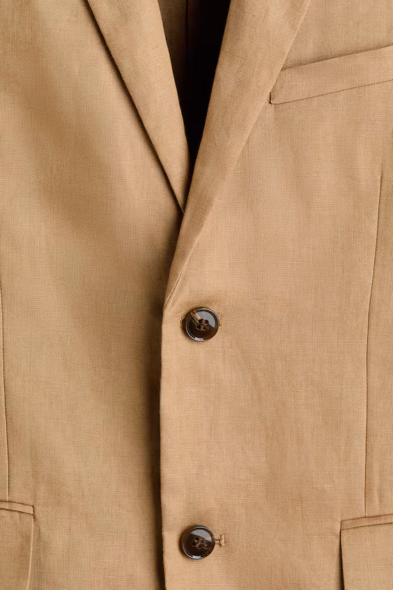 Пиджак из льна в облегающем силуэте