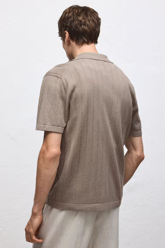 Рубашка курортного отеля из смеси льна regular fit