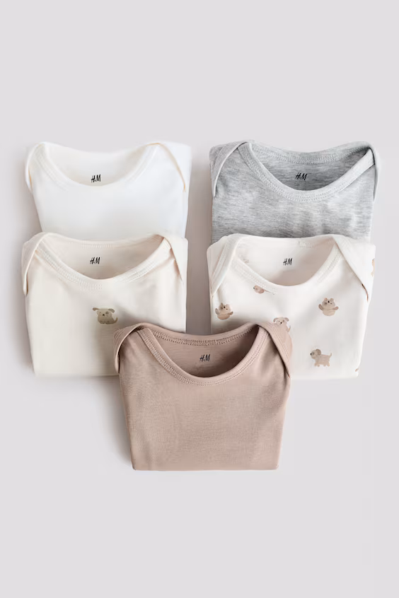 Набор из 5 детских боди из хлопка