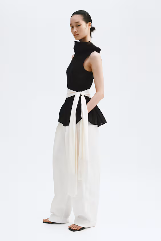 Блуза баска из смесового рами