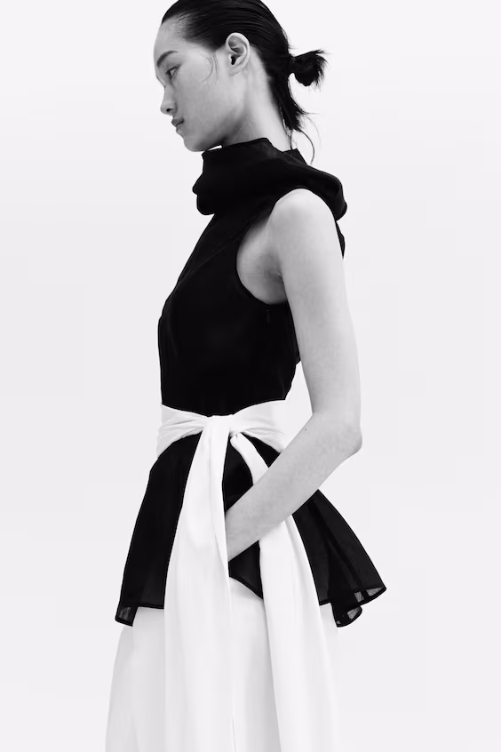 Блуза баска из смесового рами