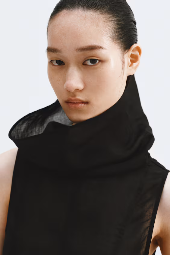 Блуза баска из смесового рами