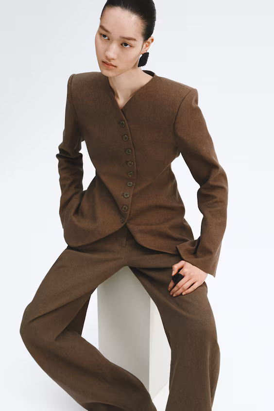 Брюки-бананы из льняно-вискозной смеси