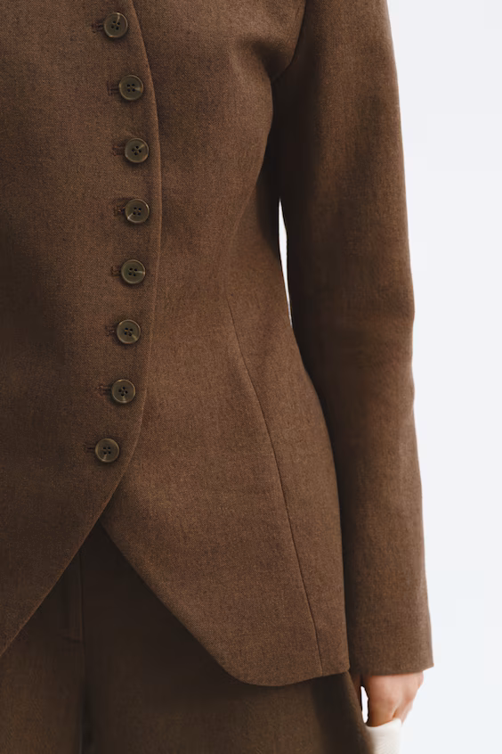 Облегающий пиджак из смеси льна