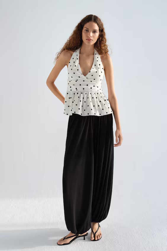 Топ с запахом и баской