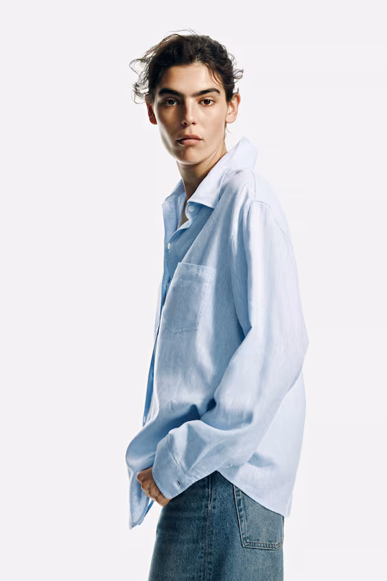 Рубашка из смеси льна