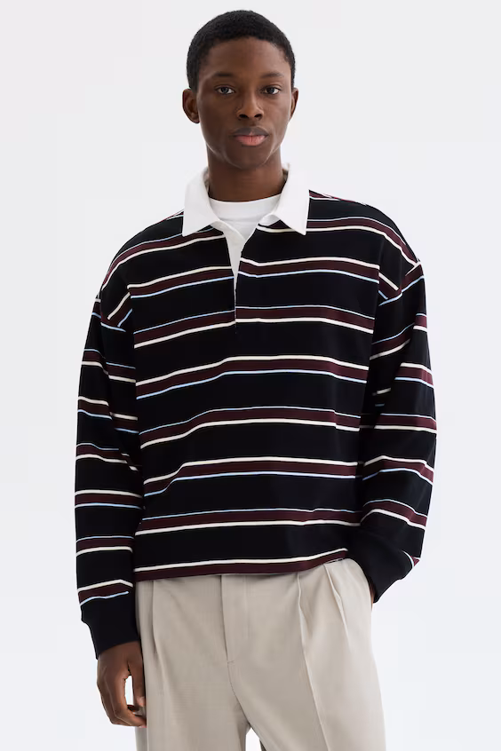 Реглан свитер в стиле регби loose fit