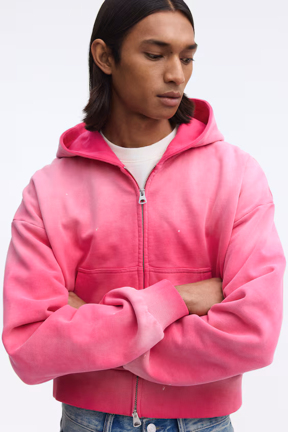 Пальто с капюшоном и молнией oversized fit