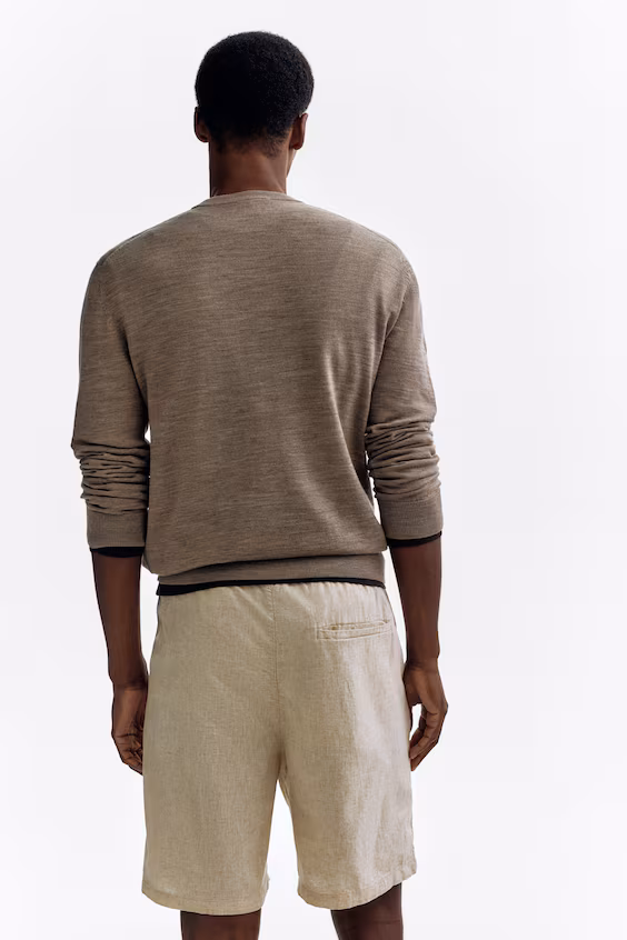 Шорты regular fit из смесового льна