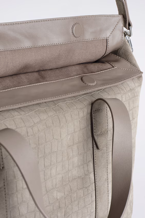 Сумка-мессенджер brunswick из замши с эффектом крокодиловой кожи