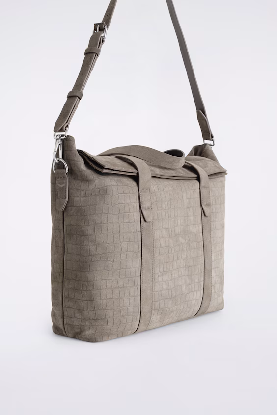 Сумка-мессенджер brunswick из замши с эффектом крокодиловой кожи