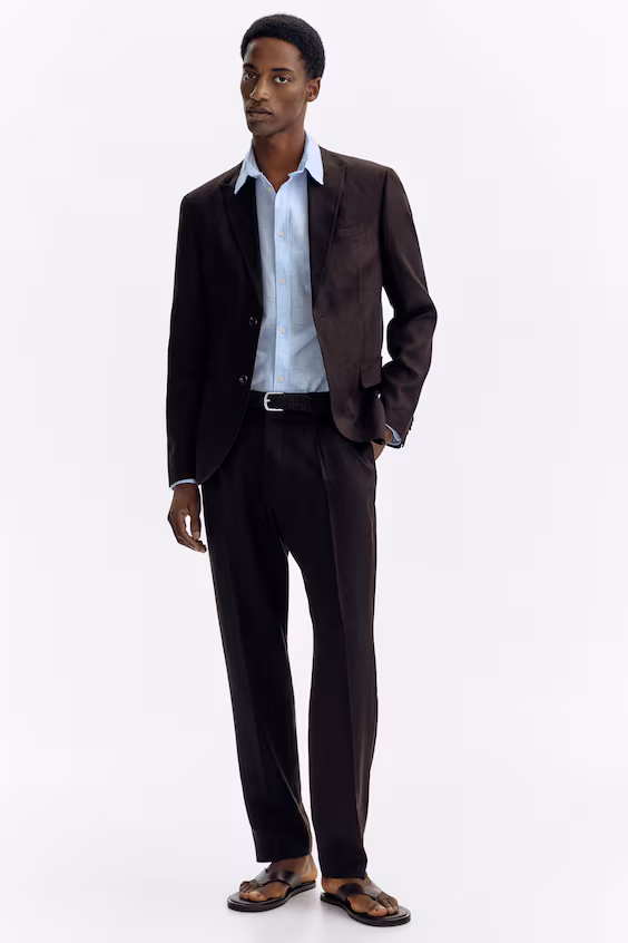 Пальто из смесового льна regular fit