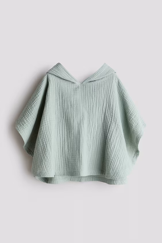 Пончо-полотенце из хлопковой муслиновой ткани