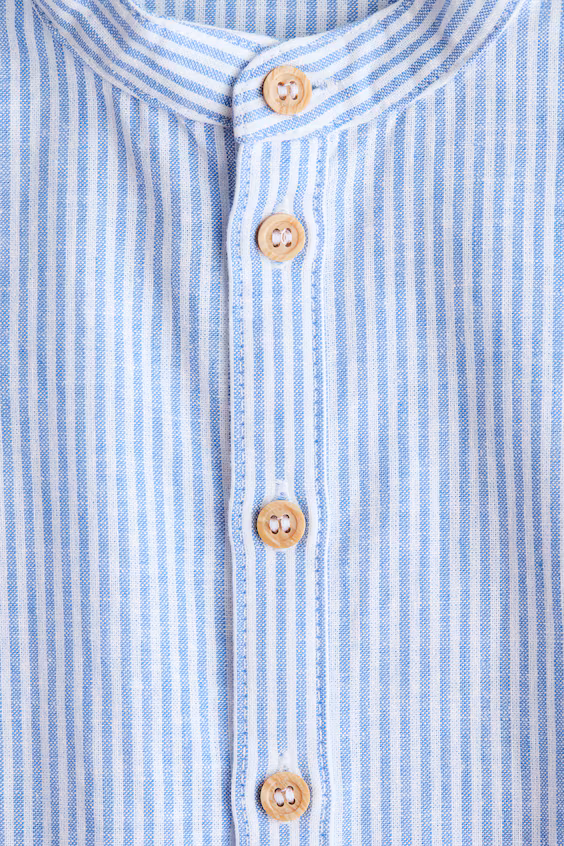 Рубашка с воротником стойкой из смеси льна