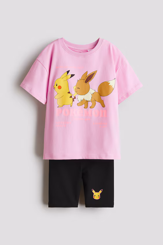 Набор из 2 хлопковых костюмов с принтом