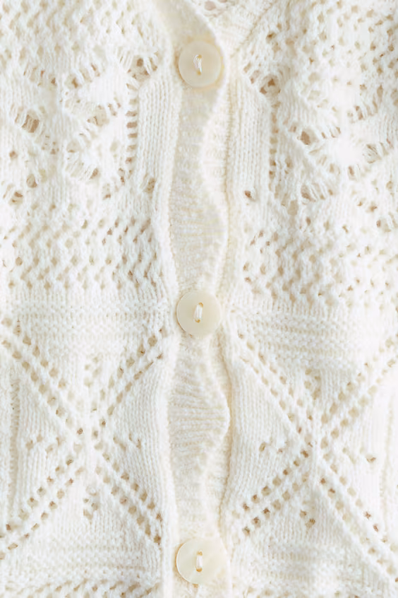 Кардиган из вязаной ткани в стиле крючка h&m
