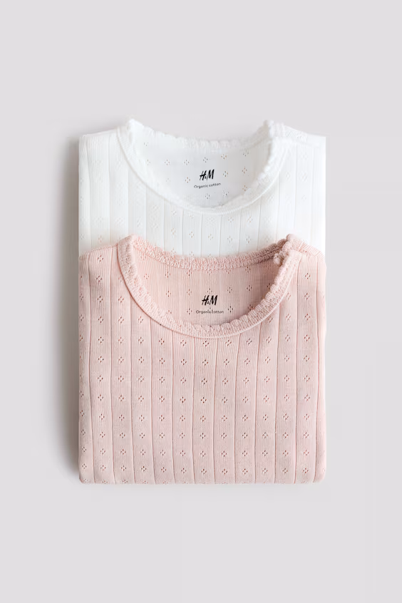 Набор из 2 боди из хлопка с отделкой пуантом