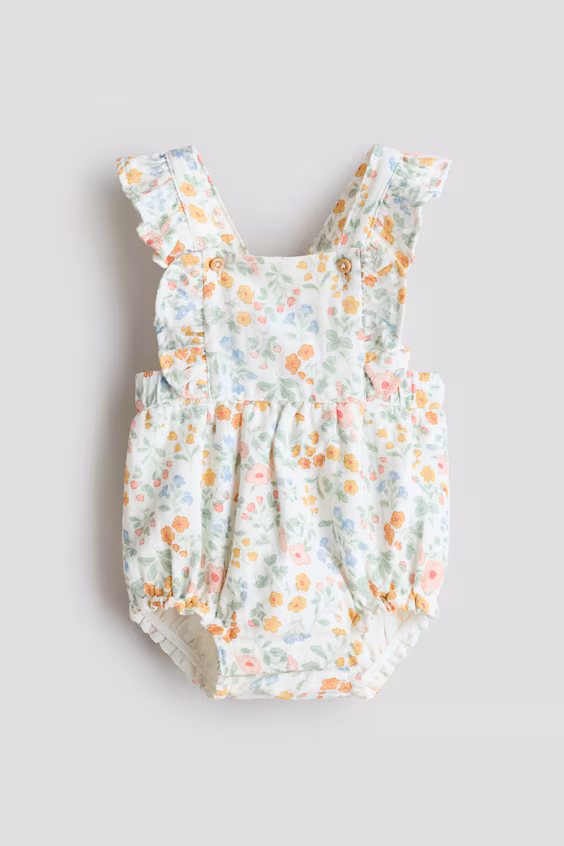 Джинсовые шорты-комбинезон из хлопка