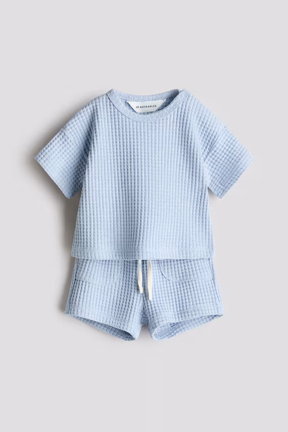 Двойной костюм из хлопка в рубчик