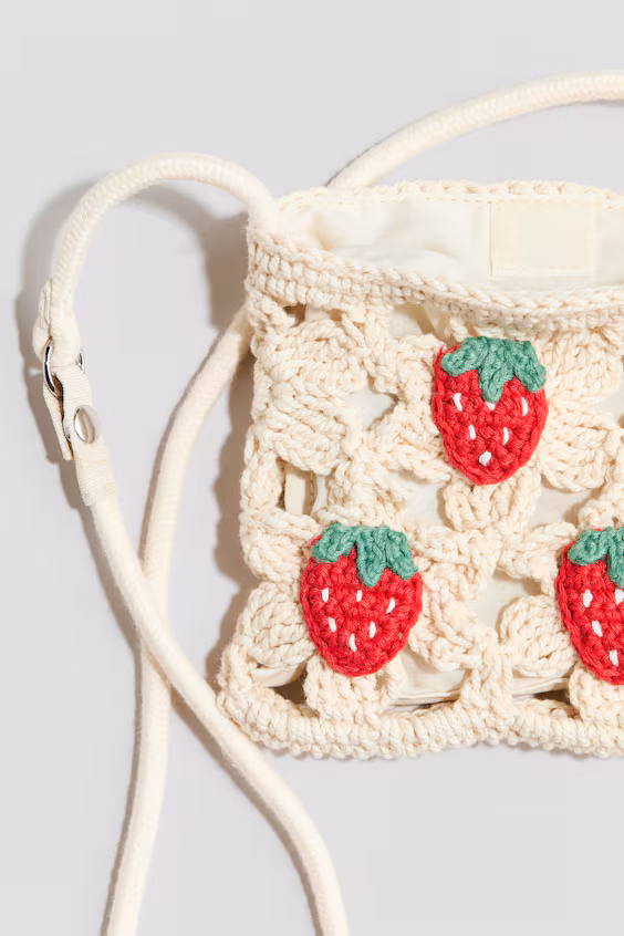 Сумка через плечо в стиле крючком из хлопка