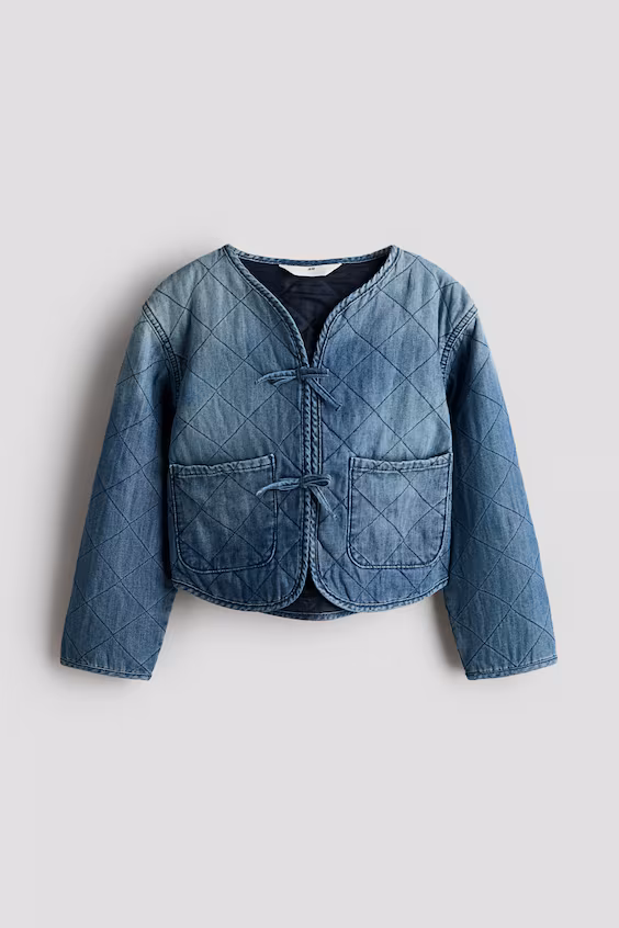 Подкладка из джинсовой ткани утепленная пуховиком