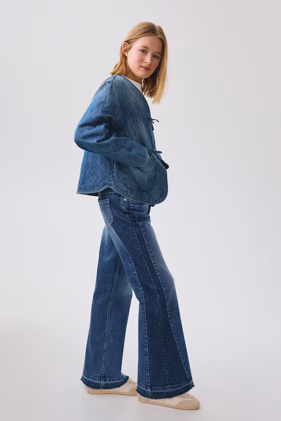 Подкладка из джинсовой ткани утепленная пуховиком