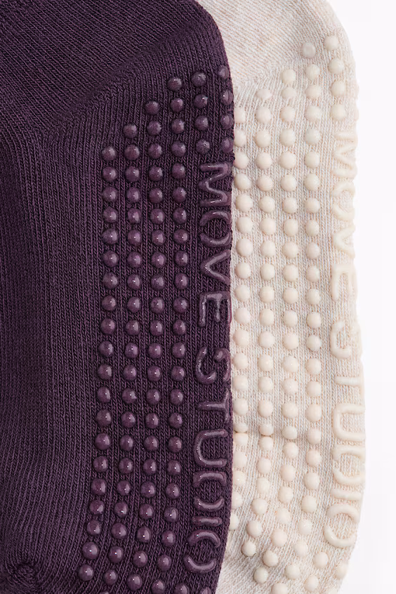 Набор из 2 пар носков с антискользящим покрытием для йоги