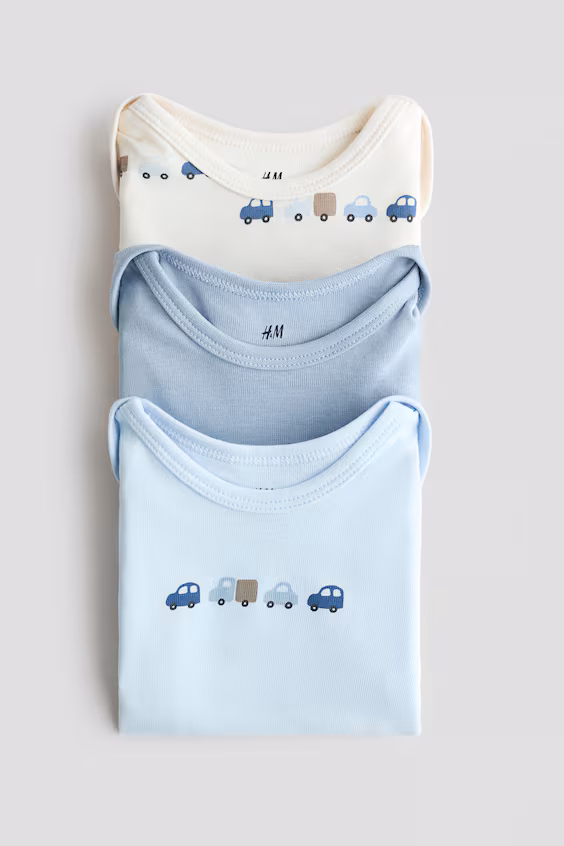 Набор из 3 боди из хлопка с перекрещенными плечами