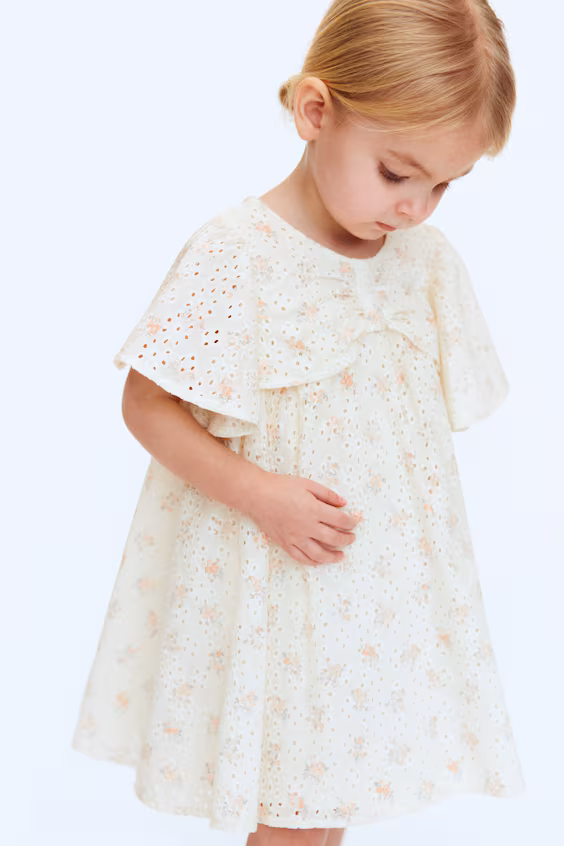 Платье из хлопка с английской вышивкой