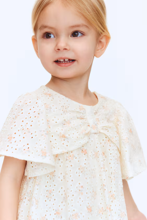 Платье из хлопка с английской вышивкой