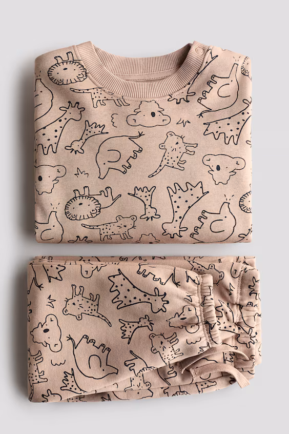 Двойной комплект из молнии с принтом животных