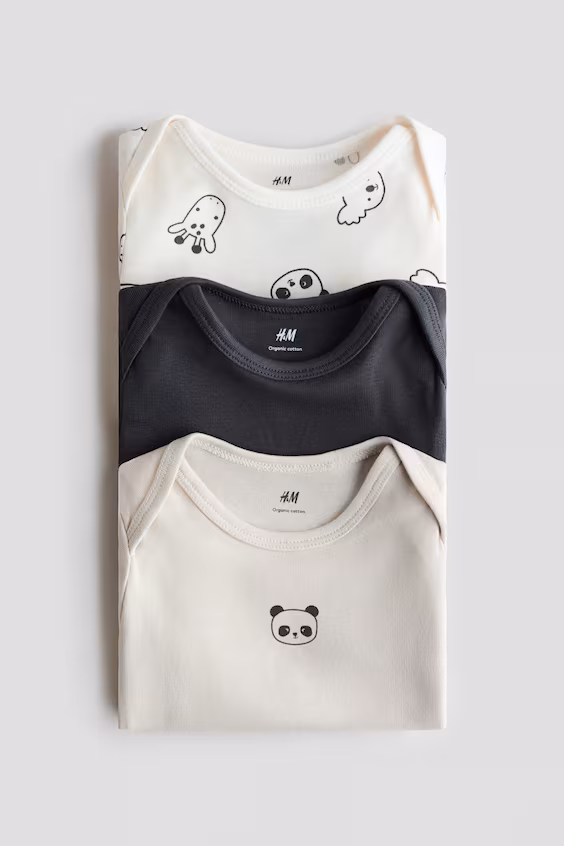 Набор из 3 боди из хлопка с перекрещенными плечами