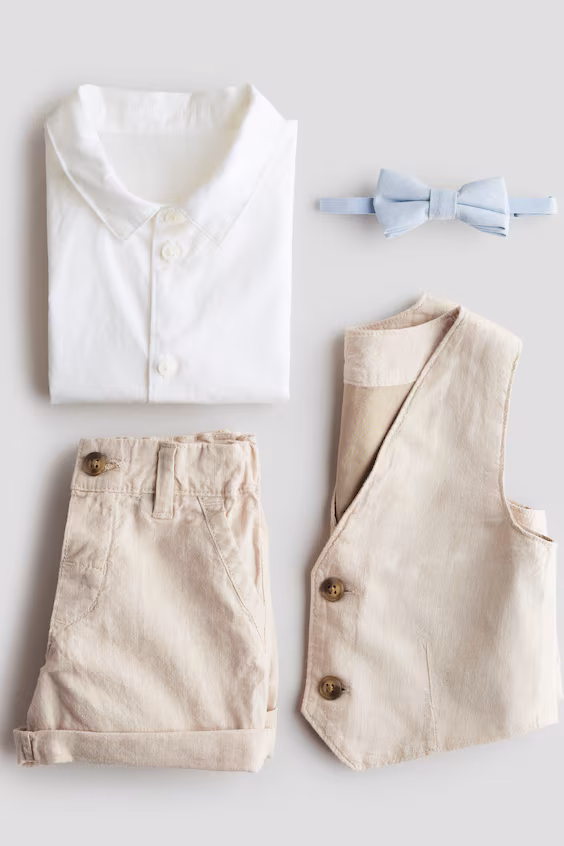 Элегантный комплект из 4 предметов из смеси льна