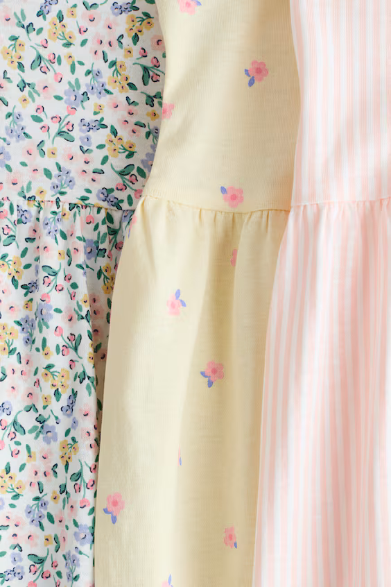 Пакет из 3 хлопковых платьев с принтом