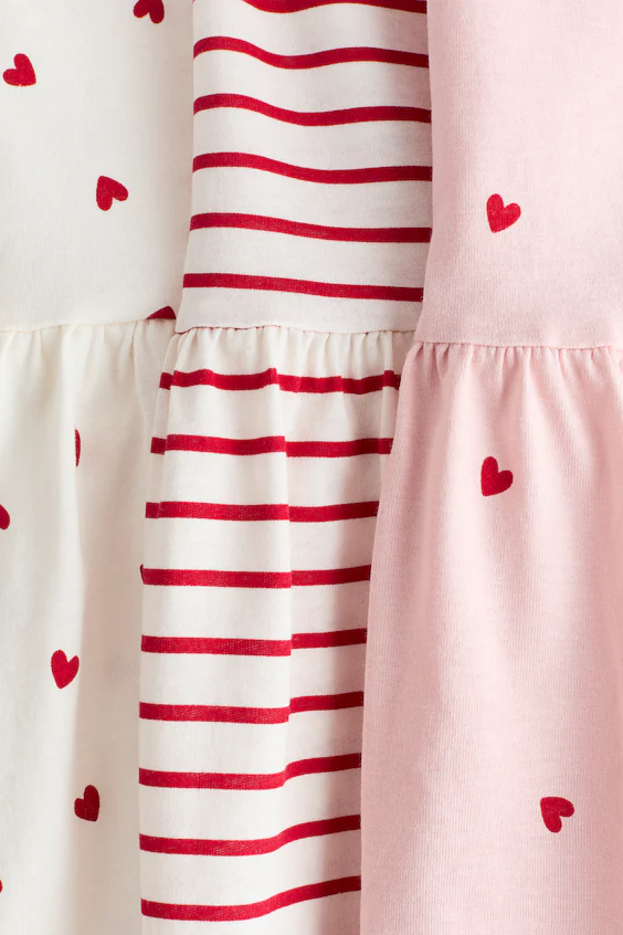 Набор из 3 платьев из хлопка с принтом