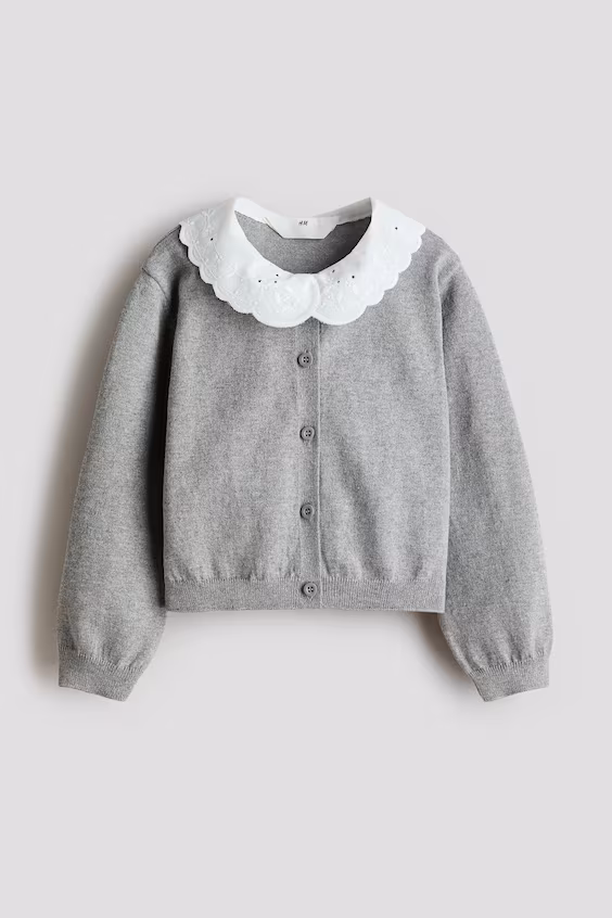 Трикотажное пальто с воротником