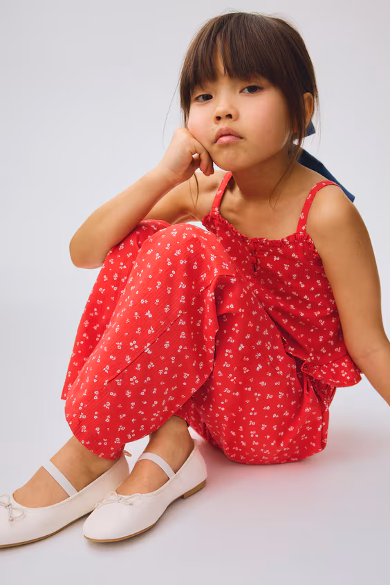 Комплект из 2 предметов из мятой ткани с оборками