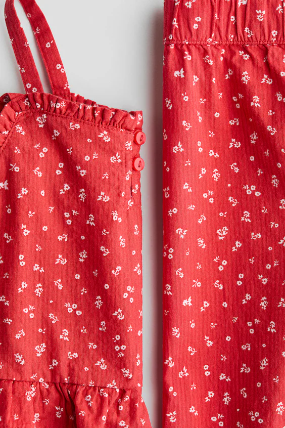 Комплект из 2 предметов из мятой ткани с оборками