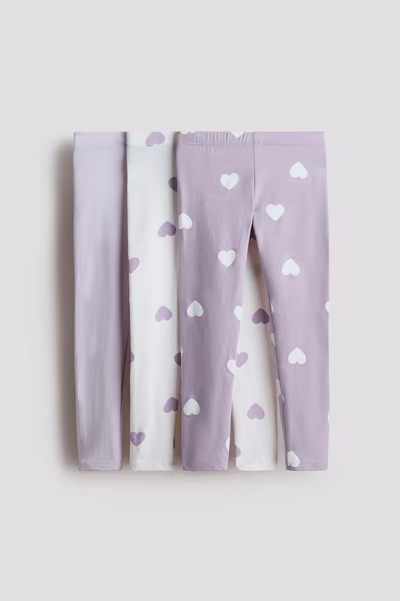 Набор из 3 леггинсов из хлопкового джерси