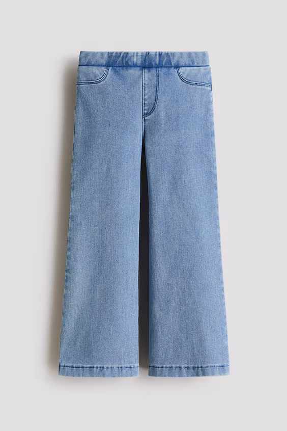 Широкие брюки в стиле джинсов с выцветшим эффектом от h&m