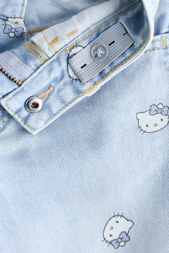 Джинсы wide leg с принтом