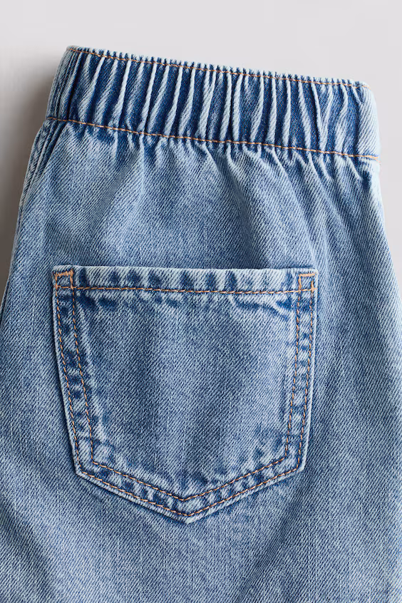 Джинсовые шорты-юбка на завязках