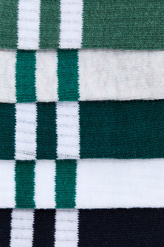 Набор из 5 пар велюровых носков в рубчик