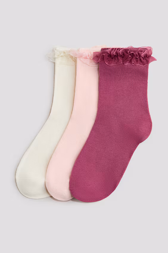 Набор из 3 пар носков с оборкой