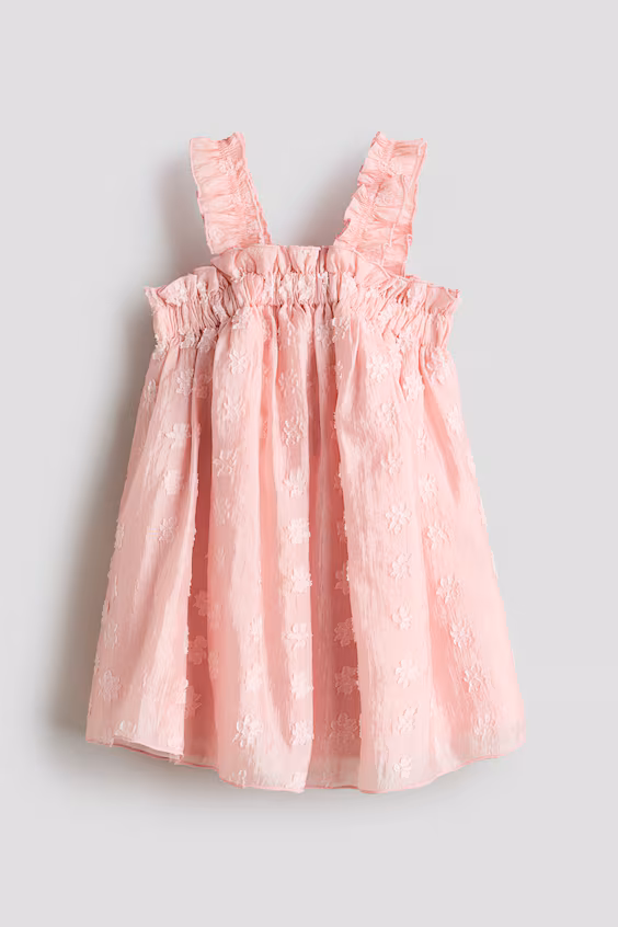 Платье с рюшами из жаккарда